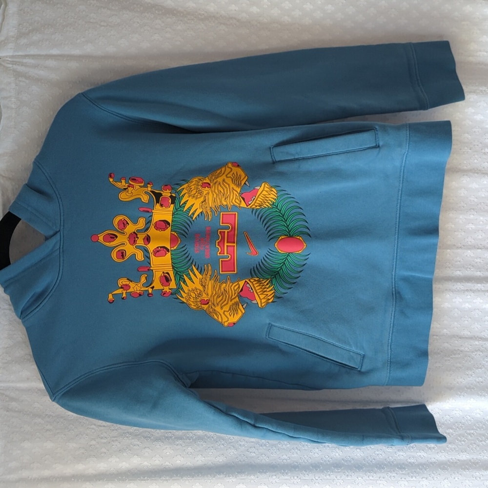 Nike x LeBron James 'Strive For Greatnes' Youth Blue Hoodie, Sz Large